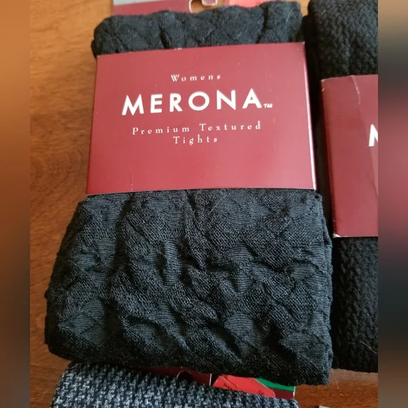 Merona Womens Black, Grey Ans Blue Tights - Picture 5 of 6